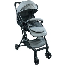 Hugo Baby Volare Portable Stroller (Grey) with FREE PU Leather Handle Cover + Stroller Cover Bag (Exclusive) 