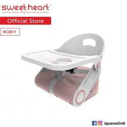 Sweet Heart Paris Portable Foldable Travel Feeding Dining Booster High Chair with Food Tray (Pink)