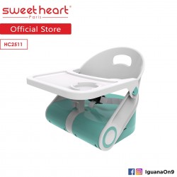 Sweet Heart Paris Portable Foldable Travel Feeding Dining Booster High Chair with Food Tray (Teal)