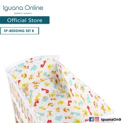 Iguana Online 100% Cotton Baby Soft Crib Bedding Set Sheet Head Neck Body Support Pillow For WCT138 (Set B)