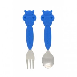 Marcus & Marcus Toddler Spoon & Fork Set (Blue Lucas)