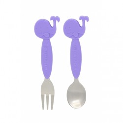 Marcus & Marcus Toddler Spoon & Fork Set (Purple Willo)