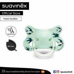 Suavinex BPA Free 4 - 18 Months Fusion Anatomical Soother Pacifier (Teal Swallow)