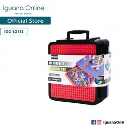 Iguana Online Portable Lego Storage Box Toys with 3 Free Lego Modules Included (Black)