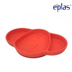 Eplas Baby Suction Plate with 3 Compartment - Silicone Placemat (ESL-P01/Red)