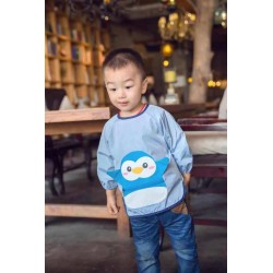 Earth Bebe Convertible Sleeve Bib (Blue Peguin)