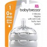 Baby Brezza Stage 1 Replacement Baby Bottle Nipples with Anti-Colic Truflo Vent System (2 Packs)