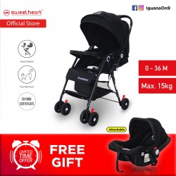 Sweet Heart Paris 2 in 1 Travel System Stroller with Two Way Push (Black)