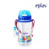 Eplas Kids Water Bottle with Push Button, Straw & Removable Strip 480ml (EGB-480BPA/Blue)