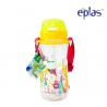 Eplas Kids Water Bottle with Push Button, Straw & Removable Strip 580ml (EGB-580BPA/Yellow)