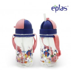 Eplas Kids Water Bottle with Straw & Removable Strip 480ml (EGBQ-480BPA/Pink)