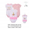 Little Treasure Hangging Short Sleeve Baby Suits Interlock - Unicorn (3pcs) 72221