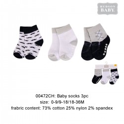 Hudson Baby Baby Socks with Non Skid - Mustache (3pairs)