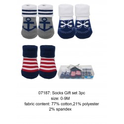 Luvable Friends Socks Gift Set - Blue Line (3pairs)