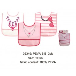 Luvable Friends PEVA Bib - Girl (3pcs)