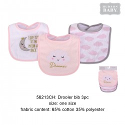 Hudson Baby Interlock Droller Baby Bibs - Dreamer (3pcs)
