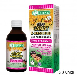Hurix's Sirap Gamat and Madu Plus untuk Kanak-kanak (60ml x 3 Boxes)
