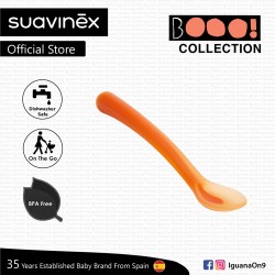 Suavinex Boo Collection BPA Free 4+ Months Soft and Flexible Spoon for Sensitive Gums (Orange)