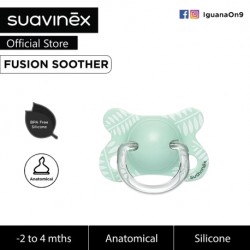 Suavinex Fusion BPA Free -2 to 4 Months Physiological Silicone Soother For Premature Baby (Green Leaves)