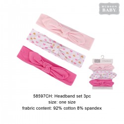 Hudson Baby Headbands Set - Pink/Gold Hearts (3pcs)