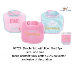 Luvable Friends Interlock Droller Baby Bibs - Sparkling New (3pcs)