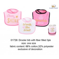 Luvable Friends Interlock Droller Baby Bibs - Worth The Wait (3pcs)