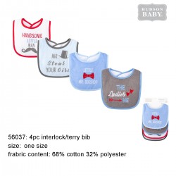 Hudson Baby Interlock Droller Baby Bibs - The Ladies Love Me (4pcs)