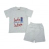 Trendyvalley Organic Cotton Short Sleeve Baby Shirt and Pants (London Bridge Grey)