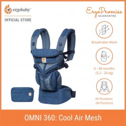 Ergobaby Omni 360 Baby Carrier - All-in-One Cool Air Mesh (Blue Blooms)