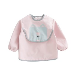 Earth Bebe Sleeved Waterproof Bib (Pink)