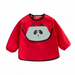 Earth Bebe Sleeved Waterproof Bib (Red)