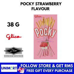 UNIMART Pocky Strawberry Flavour 38g Sticks Biscuits