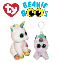 Ty Plush Toys (Malaysia Official) Flippables Clip and Regular Pixy The White Unicorn Sequins Soft Toys