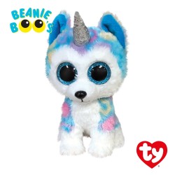 Ty Plush Toys (Malaysia Official) Beanie Boos Regular and Medium Helena the Multicolor Husky with Horn Soft Toys