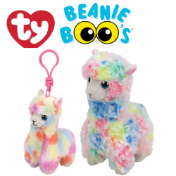 Ty Plush Toys (Malaysia Official) Beanie Boos Clip and Regular Lola the Multicolor Llama Soft Toys
