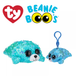 Ty Plush Toys (Malaysia Official) Flippables (Multiple Sizes) Waves the Sequin Aqua Seal Sequins Soft Toys