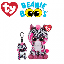 Ty Plush Toys (Malaysia Official) Flippables (Multiple Sizes) Zoey the Pink Zebra Sequins Soft Toys