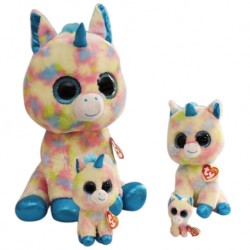 Ty Plush Toys (Malaysia Official) Beanie Boos Clip, Regular and Medium Blitz the Blue Unicorn Soft Toys