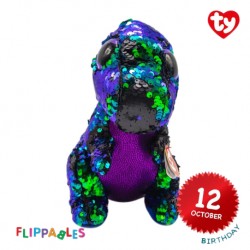 Ty Plush Toys (Malaysia Official) Flippables (Medium Size) Crunch The Sequin Multicolor Dinosaur Sequins Soft Toys