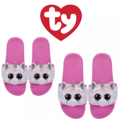 Ty Fashion Footwear (Malaysia Official) Sequin Slides (Size S,M,L) Diamond the Unicorn Slides Sandals