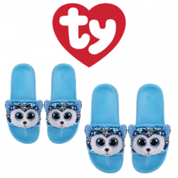 Ty Fashion Footwear (Malaysia Official) Sequin Slides (Size S,M,L) Slush The Husky Slides Sandals