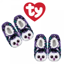 Ty Fashion Footwear (Malaysia Official) Sequin Slipper Socks (Size S,M,L) Moonlight the Owl Slipper Socks