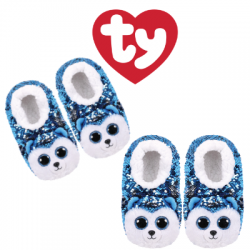 Ty Fashion Footwear (Malaysia Official) Sequin Slipper Socks (Size S,M,L) Slush The Husky Slipper Socks