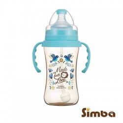 Simba Dorothy Wonderland PPSU Bottle[Handle+Auto Straw]-Wide Neck 270ml (Blue)