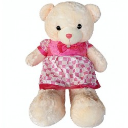 Maylee Big Plush Teddy Bear with Skirt Dark Pink (L) 100cm
