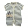 Trendyvalley Organic Cotton Short Sleeve Short Pants Baby Romper (Lots Of Love/Grey Stripe)