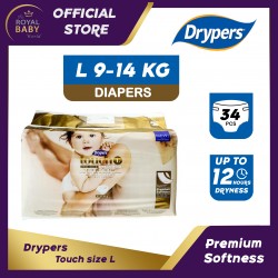 Drypers Touch  (Pro Skin Technology) Disposable Diapers (L) 9-14kg (34pcs)