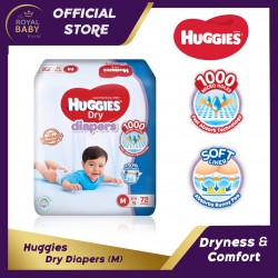 Huggies Dry Disposable Diapers (M) 6-11kg (72pcs)
