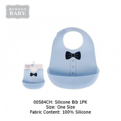 Hudson Baby Soft Silicone Bib - Bow Tie (00584)