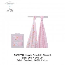 Little Treasure 2pcs Muslim Swaddle Blankets - Ice Cream (00567)
